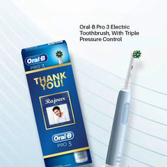 Oral B Pro 3 Electric Toothbrush with Triple Pressure Control Thank You Gift Pack