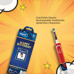 Oral B Kids Electric Rechargeable Toothbrush, Featuring Spiderman Characters Birthday Gift Pack