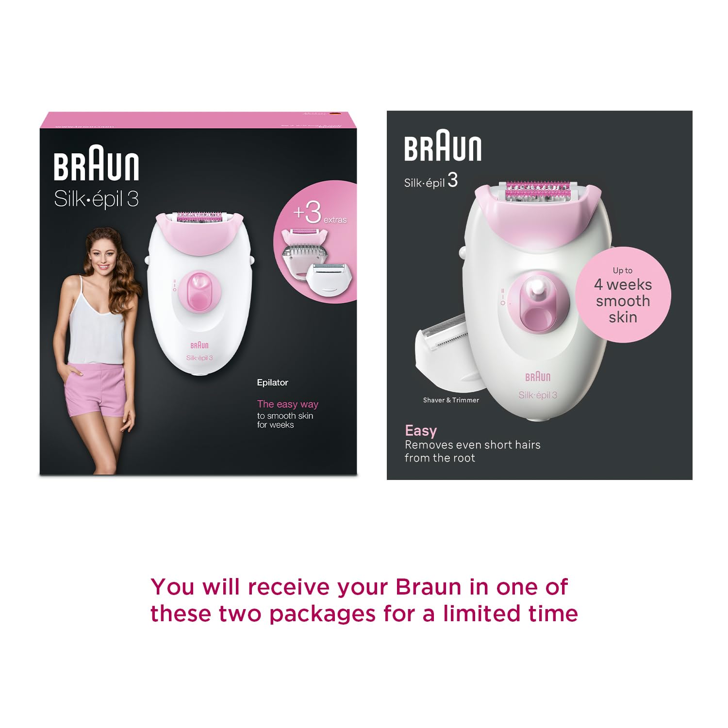 Braun Silk-Epil 3-031 Epilator for Women, Long-Lasting Hair Removal