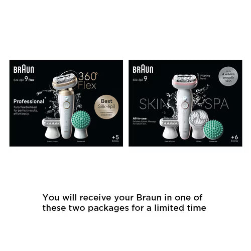 Braun Silk-Epil 9 Flex Epilator for Women with Flexible Head for Easier Hair Removal