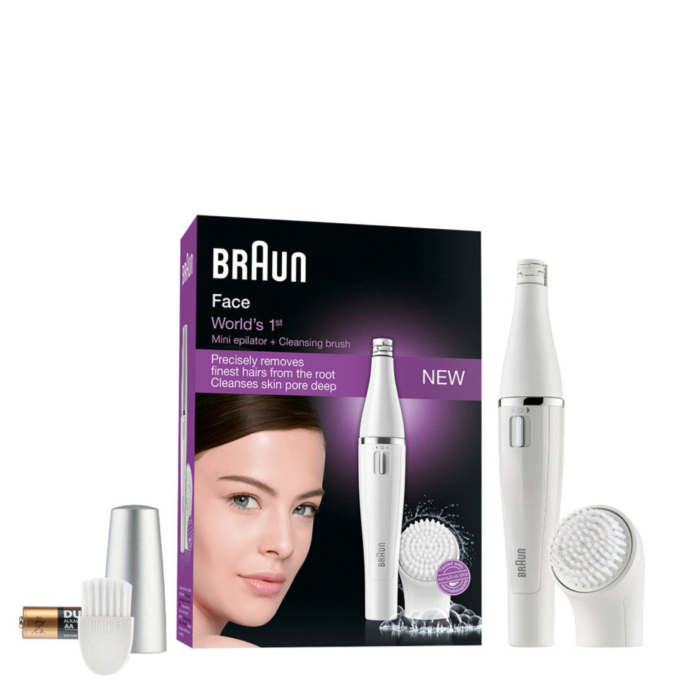 Braun Face 810 Mini Facial Epilator for Women, Cleansing Brush with Micro-Oscillations