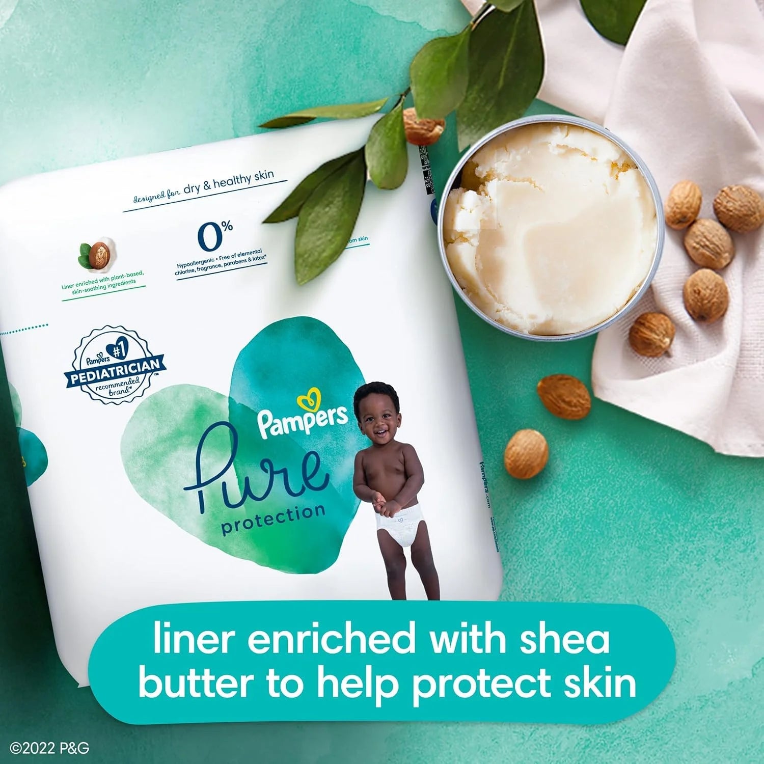 Pampers Pure Protection Baby Diapers, Small Size Taped Diapers, (S) Size 2, 29 Count