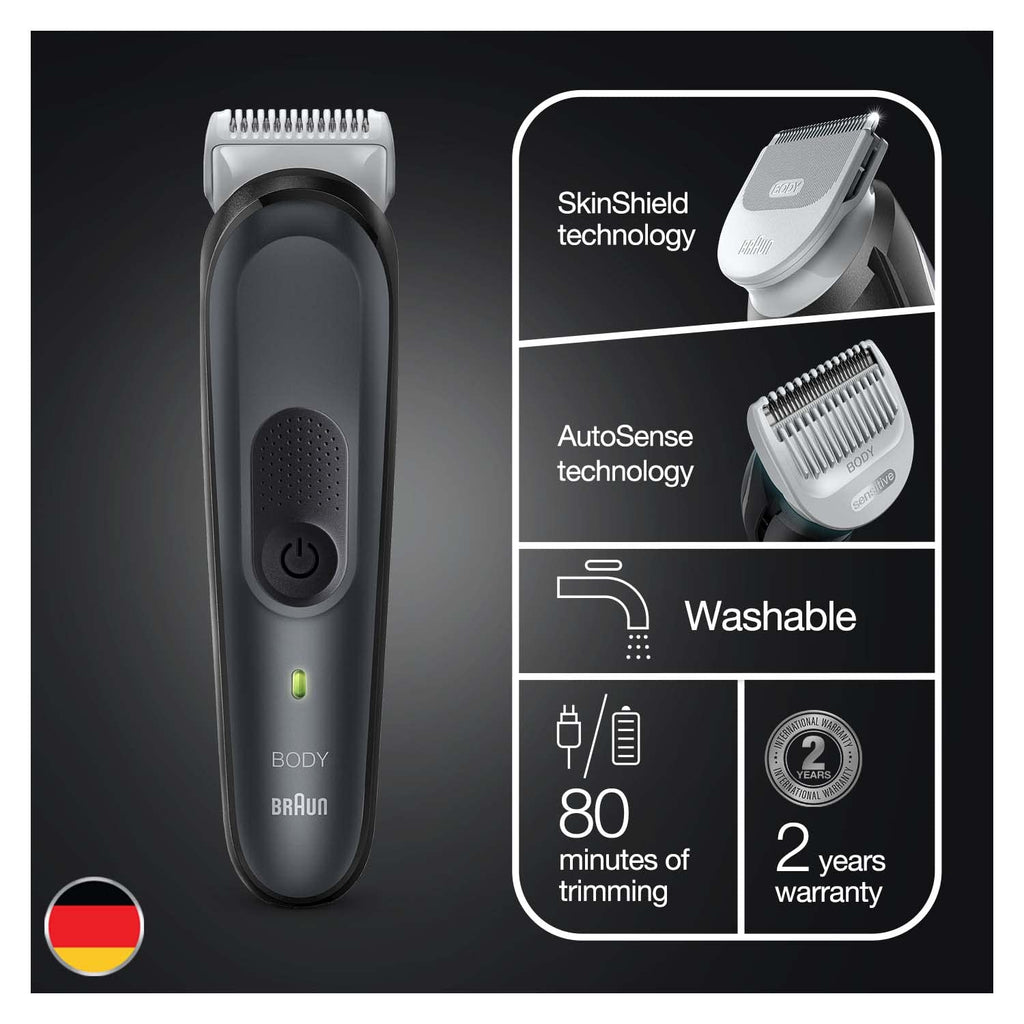 Braun Body Groomer 3 for Men, BG3340, Body Hair Trimmer with SkinShield Technology