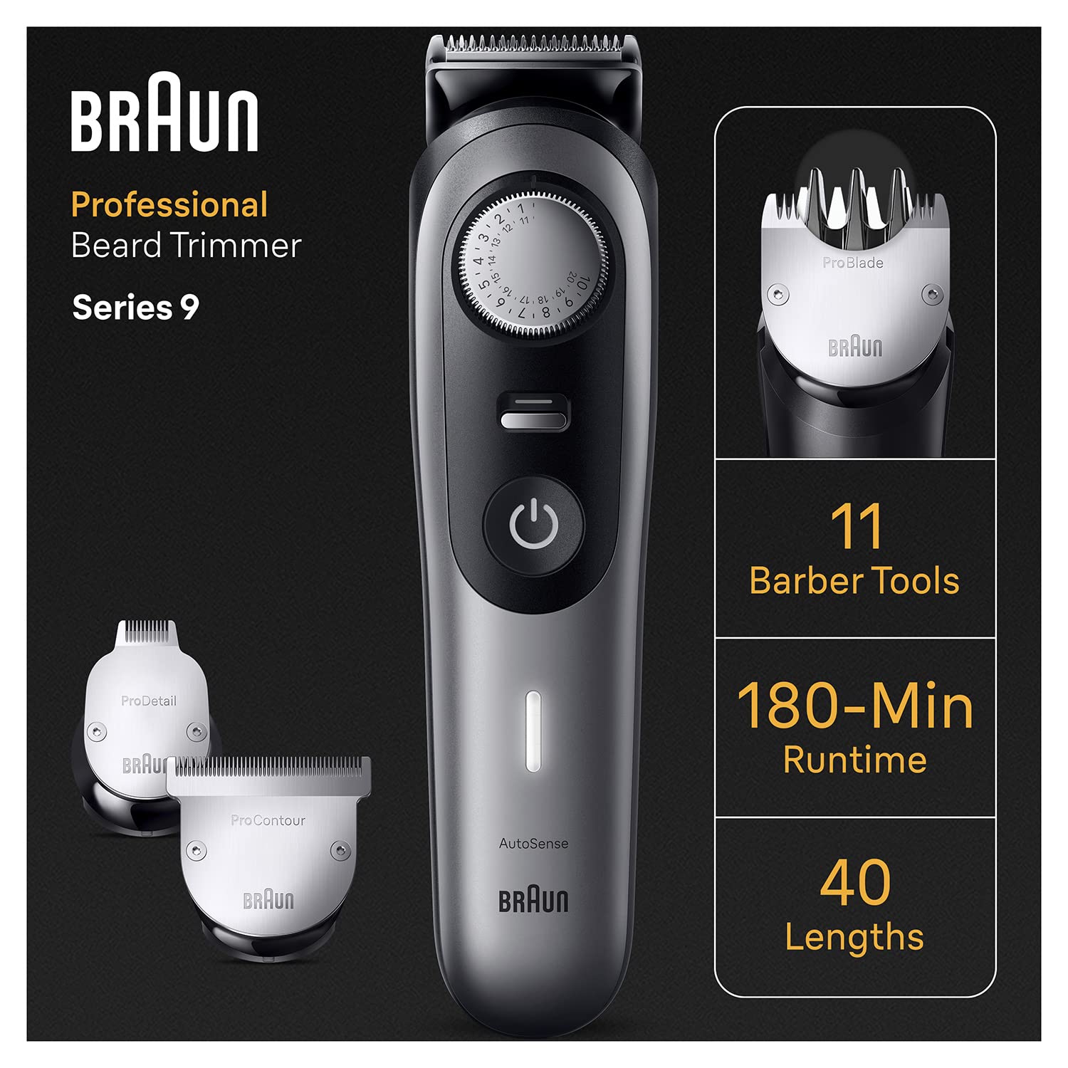 Braun All-in-One Trimmer for Men BT9420, Cordless with 180-Min Runtime