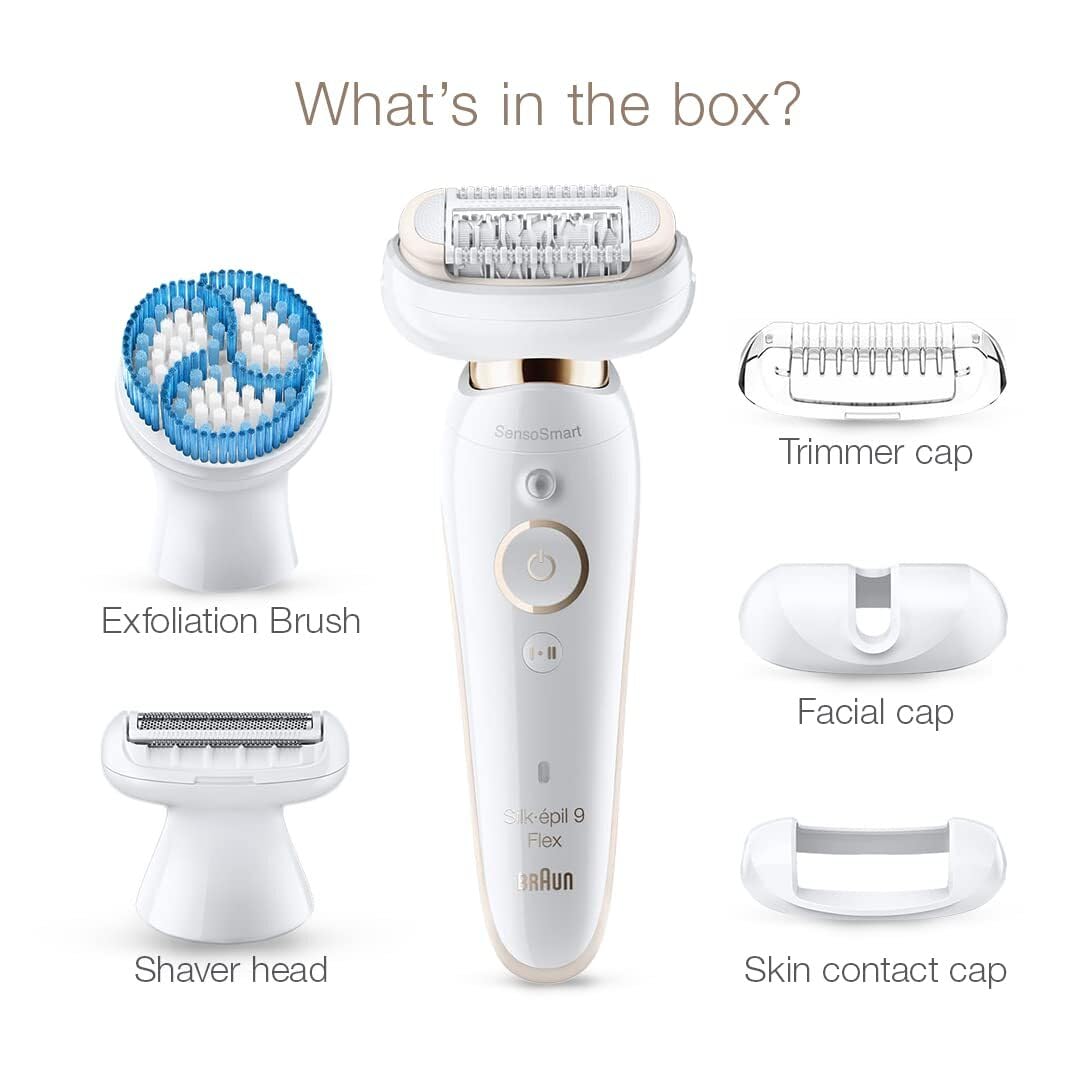 Braun Silk-Epil 9 Flex Epilator for Women with Flexible Head for Easier Hair Removal