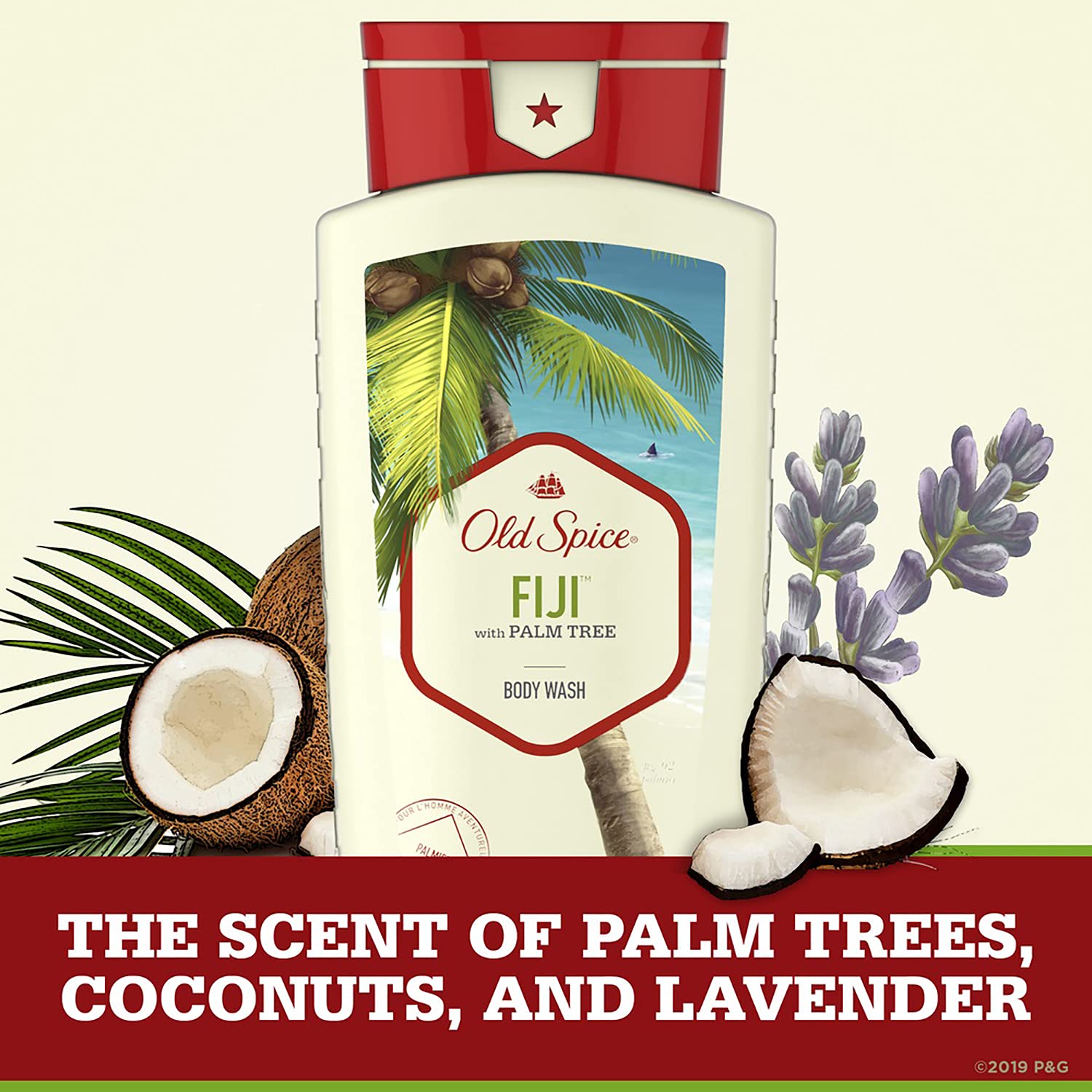 Old Spice Fresher Fiji Scent Body Wash For Men, 16fl oz/473ml