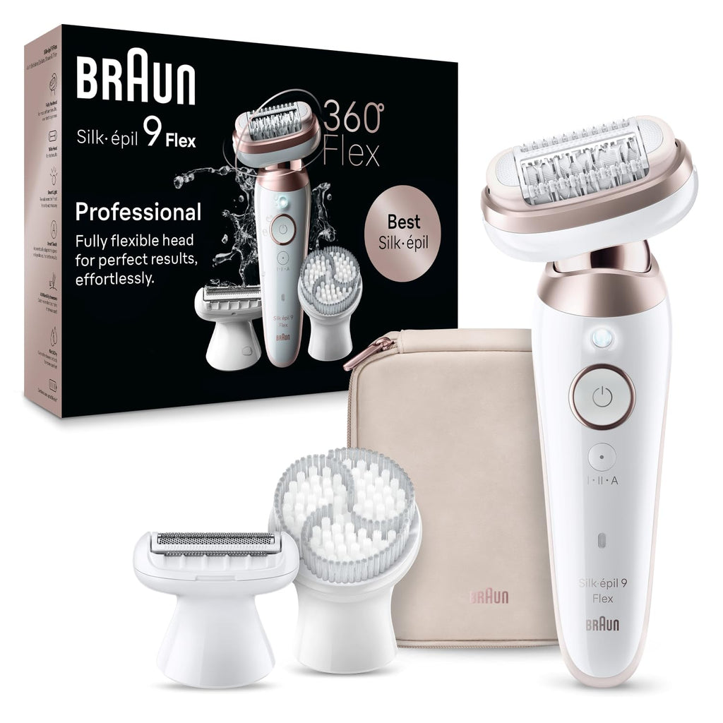 Braun Silk-Epil 9 Flex Epilator for Women with Flexible Head for Easier Hair Removal