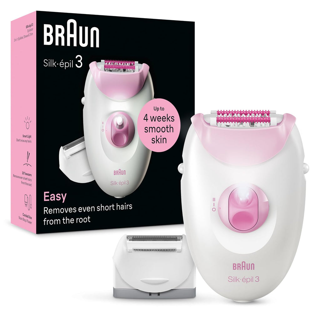 Braun Silk-Epil 3-031 Epilator for Women, Long-Lasting Hair Removal