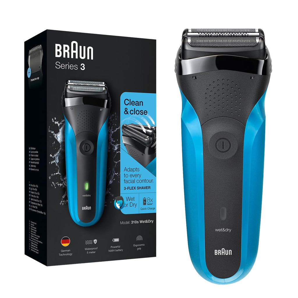 Braun Series 3 310s Electric Shaver for Men, Wet & Dry Shave, Rechargeable, Sensitive Skin Comfort