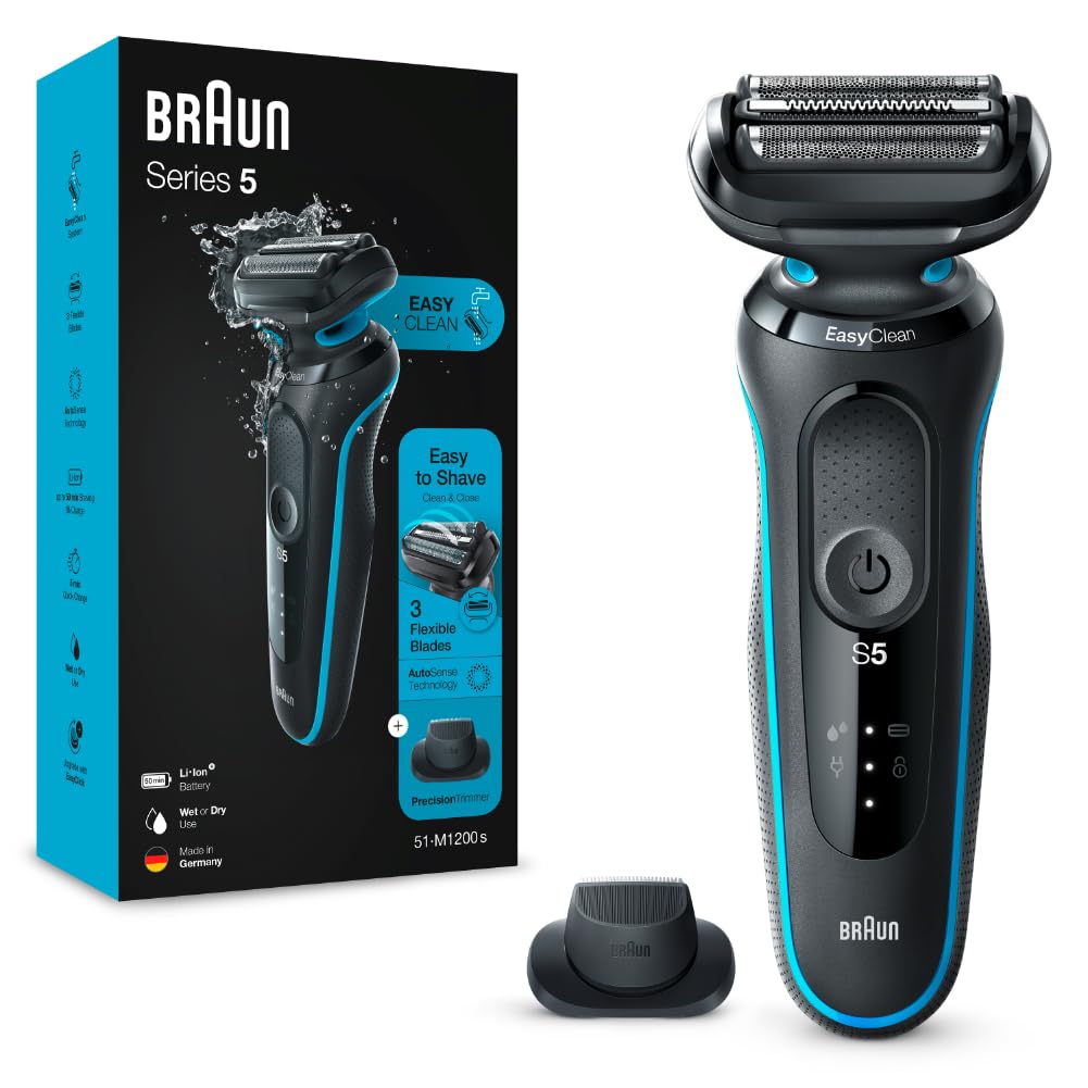 Braun Series 5 Electric Shaver, SensoFlex Technology, Auto Sense for Sensitive Skin