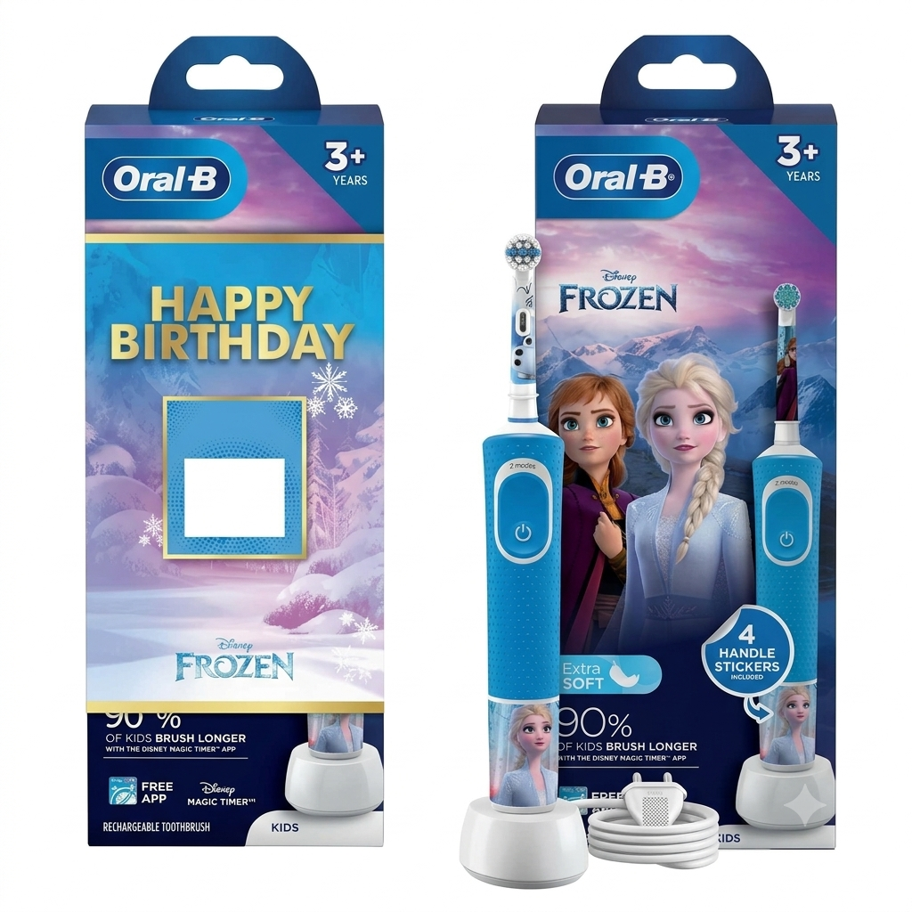 Oral-B Kids Electric Rechargeable Toothbrush Frozen Birthday Gift Pack
