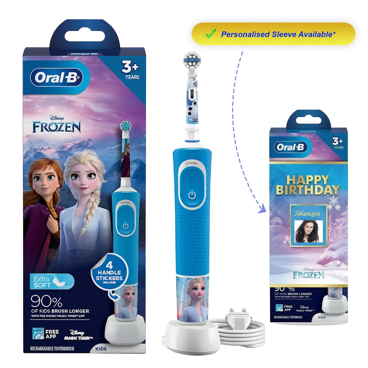 Oral-B Kids Electric Rechargeable Toothbrush Frozen Birthday Gift Pack