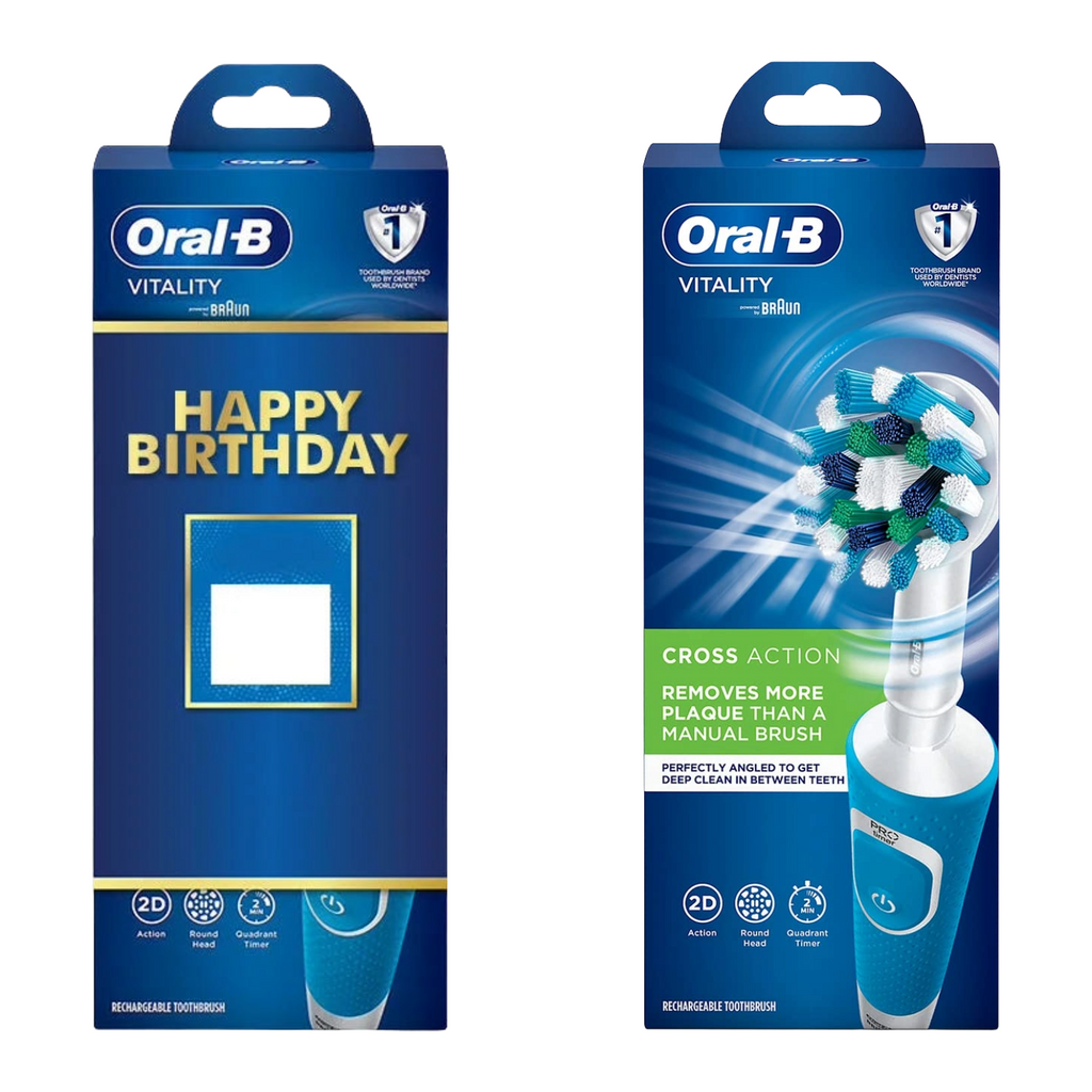 Oral B Vitality White and Clean Electric Rechargeable Toothbrush Birthday Gift Pack