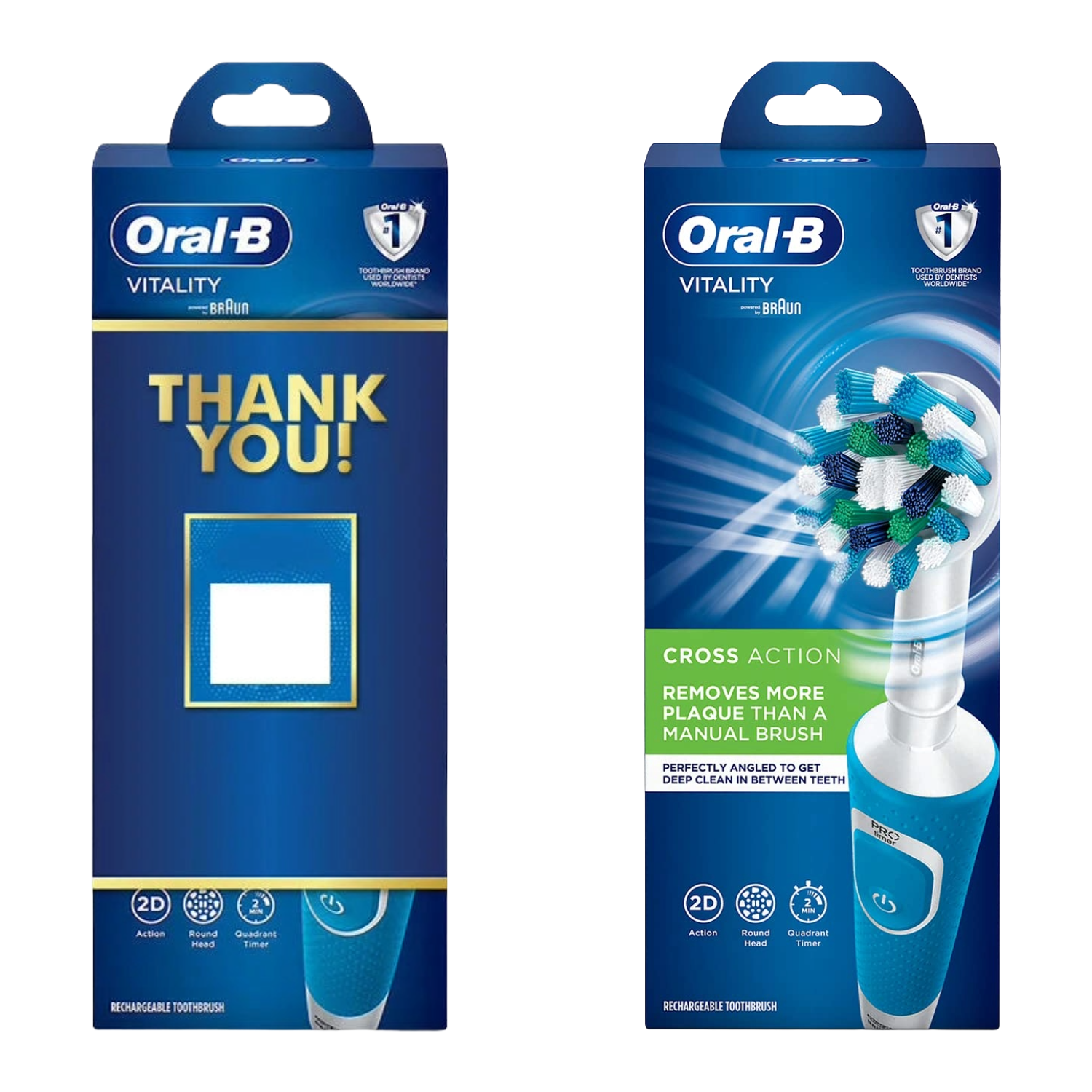 Oral B Vitality White and Clean Electric Rechargeable Toothbrush Thankyou Gift Pack