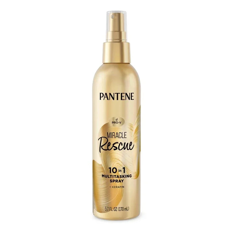 Pantene Miracle Rescue 10in1 Multitasking Spray - Heat Protection, Detangles, Repairs Damaged, Dry Hair, Improves Shine, Leave-In Conditioning Treatment with Keratin and Pro-Vitamin B5, 5.7 oz