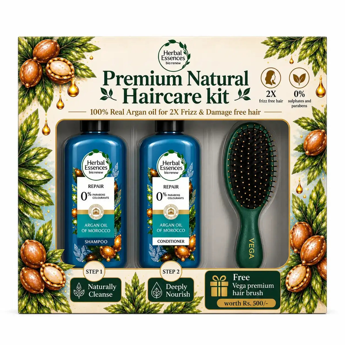 Herbal Essences Hair Spa Treatment Kit | Shampoo & Conditioner with Free Vega Comb