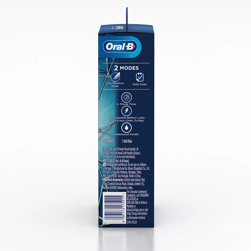 Oral B Kids Electric Rechargeable Toothbrush, Featuring Spiderman Characters