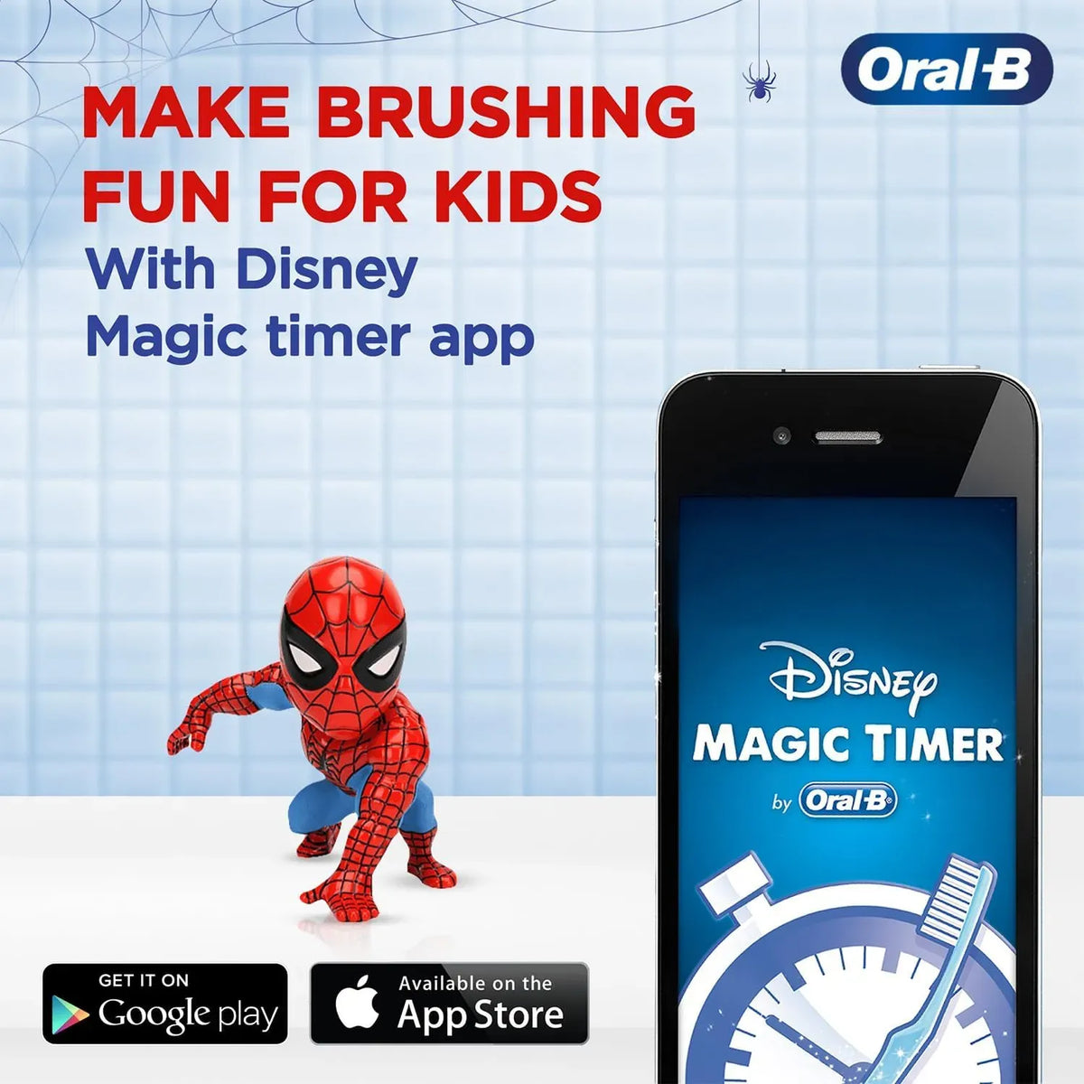 Oral B Kids Electric Rechargeable Toothbrush, Featuring Spiderman Characters Birthday Gift Pack