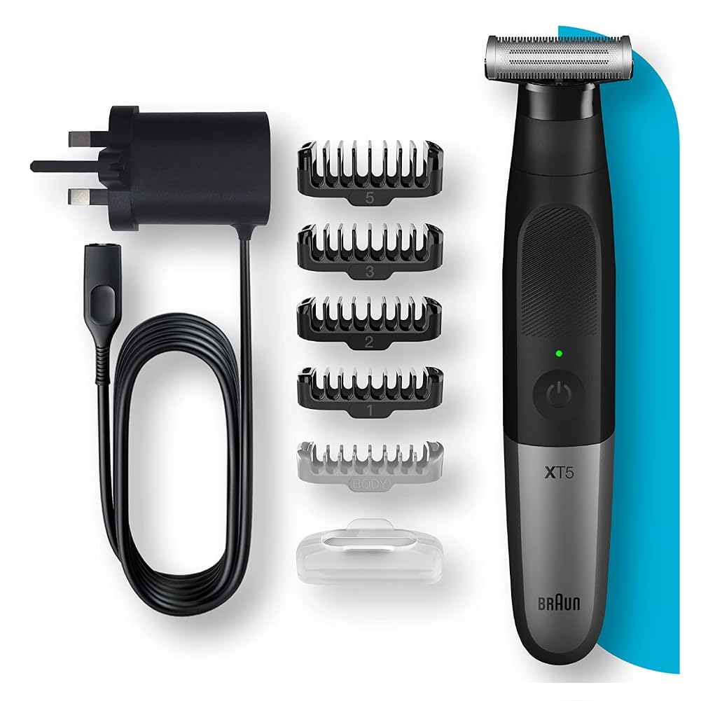 Braun Series XT5 – Beard Trimmer, Shaver and Electric Razor for Men, Body Grooming Kit for Manscaping, Durable One Blade, One Tool for Stubble, Hair, Groin, Underarms, XT5100