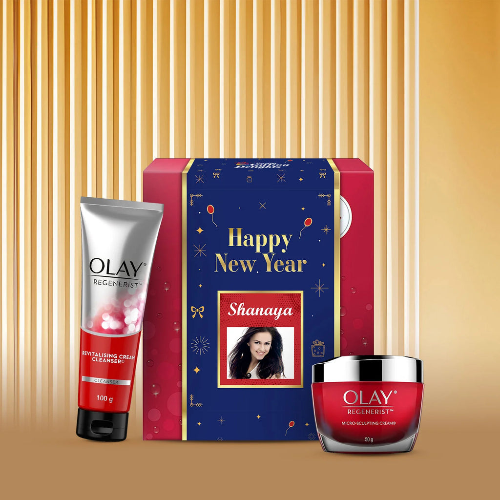 Olay Regenerist Micro Sculpting Day Moisturiser Cream Non SPF 50g with Cleanser 100g New Year Gift Pack