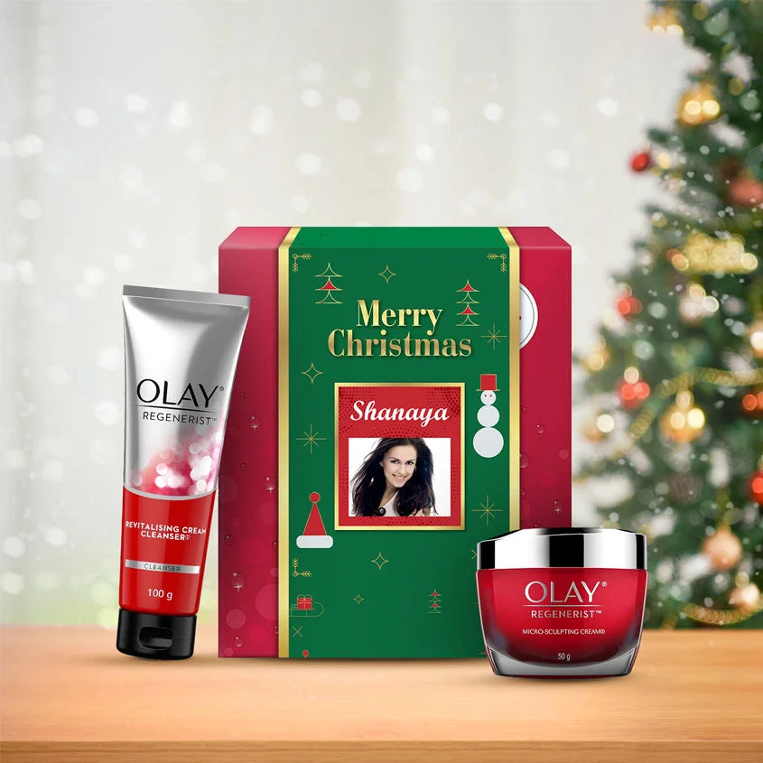 Olay Regenerist Micro Sculpting Day Moisturiser Cream Non SPF 50g with Cleanser 100g Christmas Gift Pack