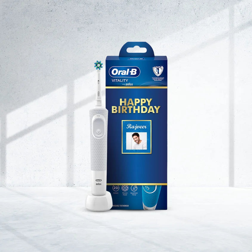 Oral B Vitality White and Clean Electric Rechargeable Toothbrush Birthday Gift Pack