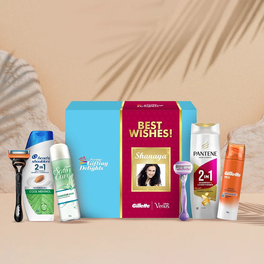 Gillette Venus + Fusion Manual Shaving & Haircare Best Wishes Kit For Him And Her