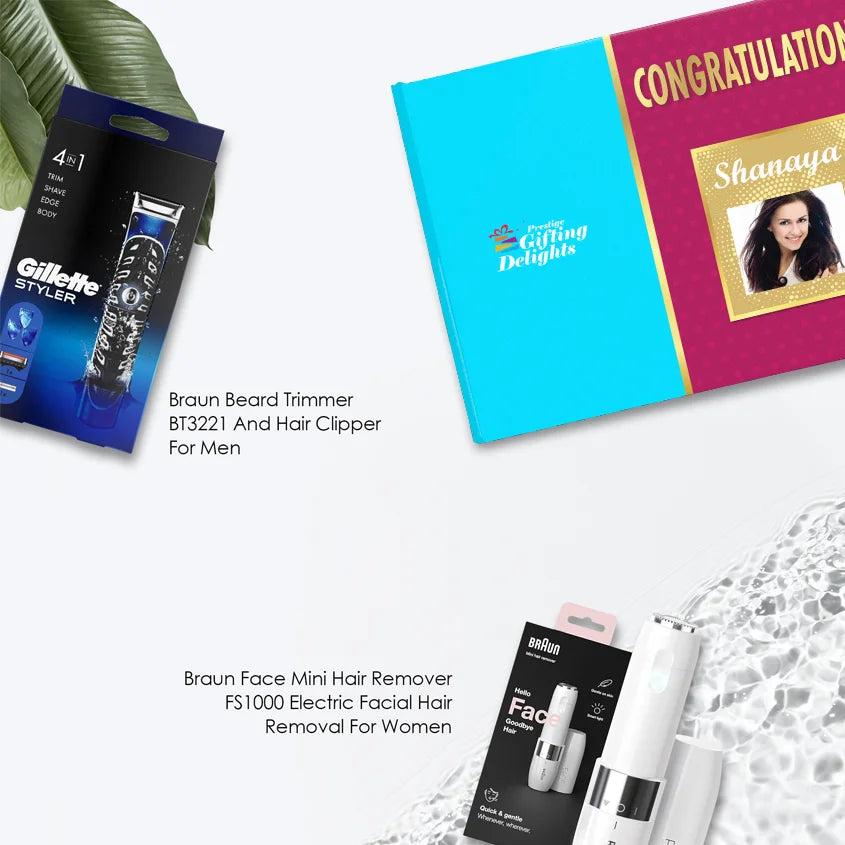 Gillette & Braun Trimmers Congratulations Gift Set