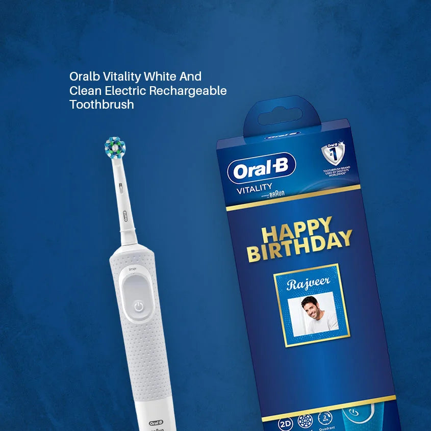 Oral B Vitality White and Clean Electric Rechargeable Toothbrush Birthday Gift Pack