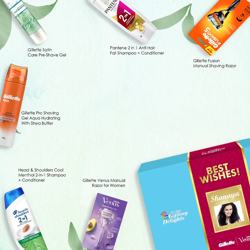 Gillette Venus + Fusion Manual Shaving & Haircare Best Wishes Kit For Him And Her