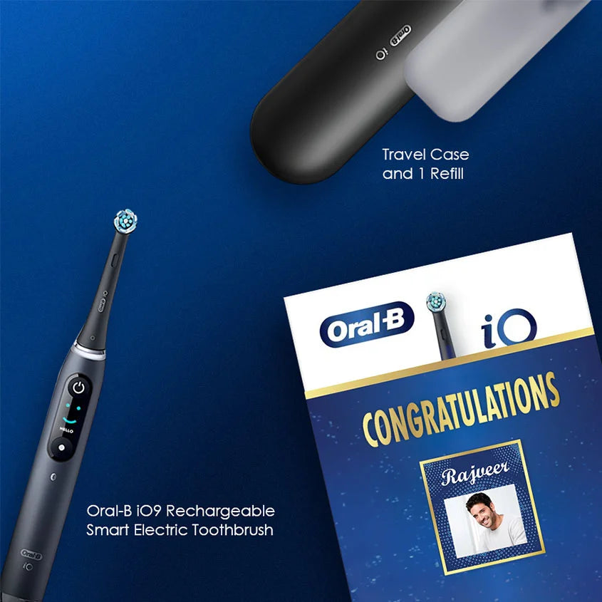 Oral-B iO9 Rechargeable Smart Electric Toothbrush Congratulations Kit