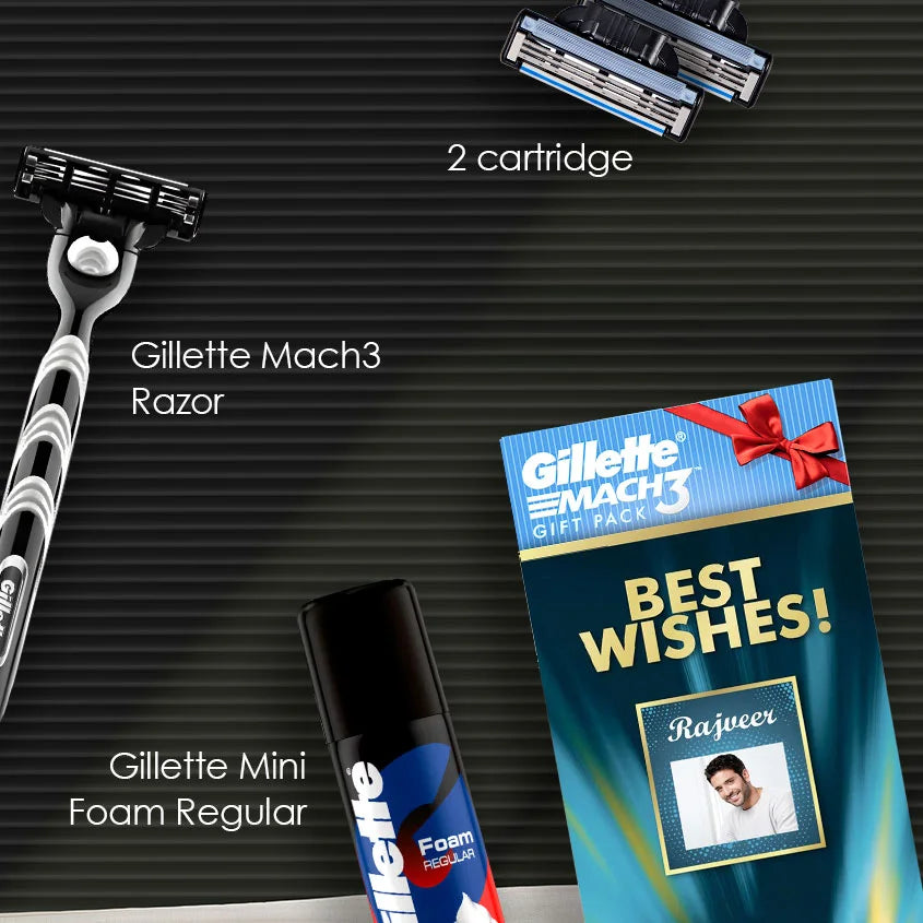 Gillette Mach3 Mini Foam Best Wishes Gift Pack