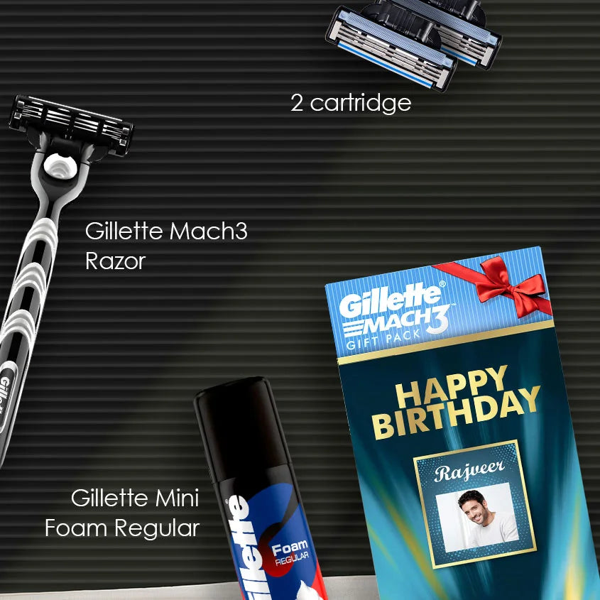 Gillette Mach3 Mini Foam Birthday Gift Pack