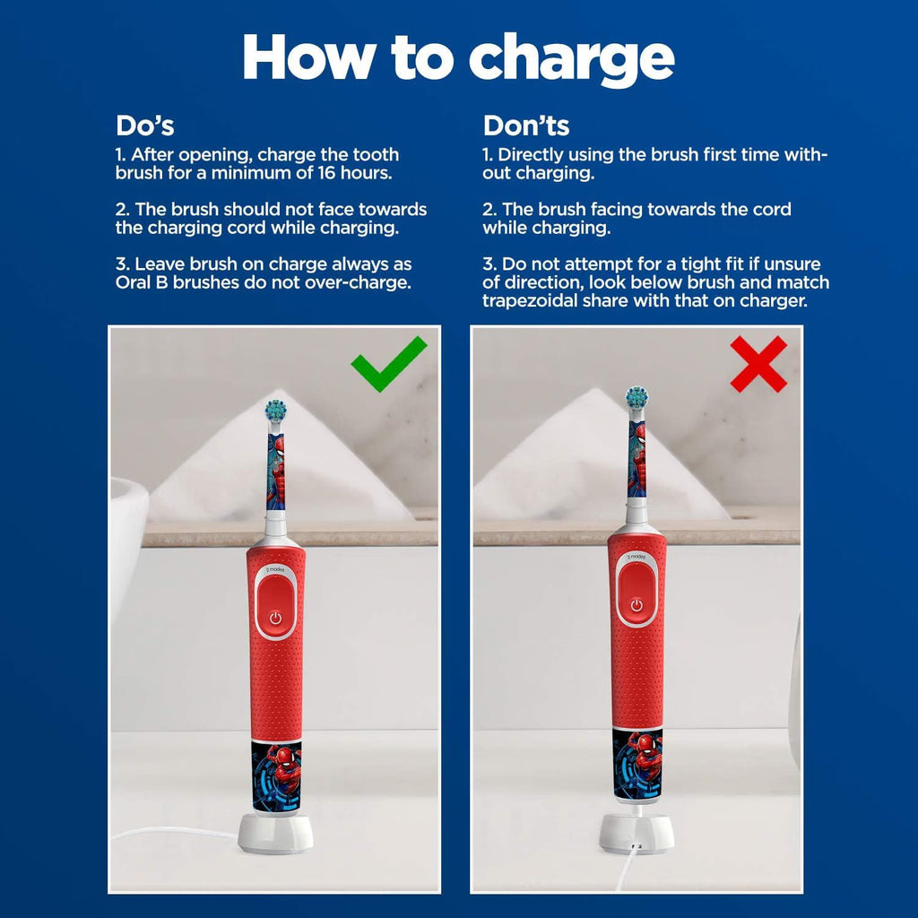 Oral B Kids Electric Rechargeable Toothbrush, Featuring Spiderman Characters Birthday Gift Pack
