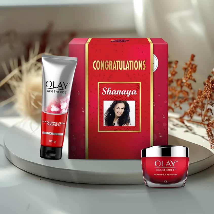 Olay Regenerist Micro Sculpting Day Moisturiser Cream Non SPF 50g with Cleanser 100g Congratulations Gift Pack