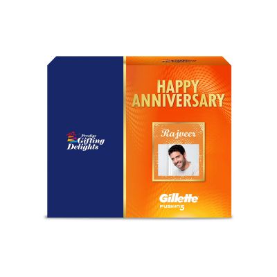 Gillette Fusion Power Razor Complete Shaving Happy Anniversary Gift Pack For Men With 4 Cartridge