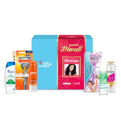Gillette Venus + Fusion Manual Shaving & Haircare Diwali Kit For Him And Her