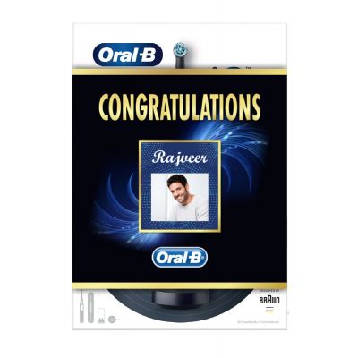 Oral-B iO8 Black Ultimate Clean Electric Toothbrush with a Travel Case Congratulation Gift Pack