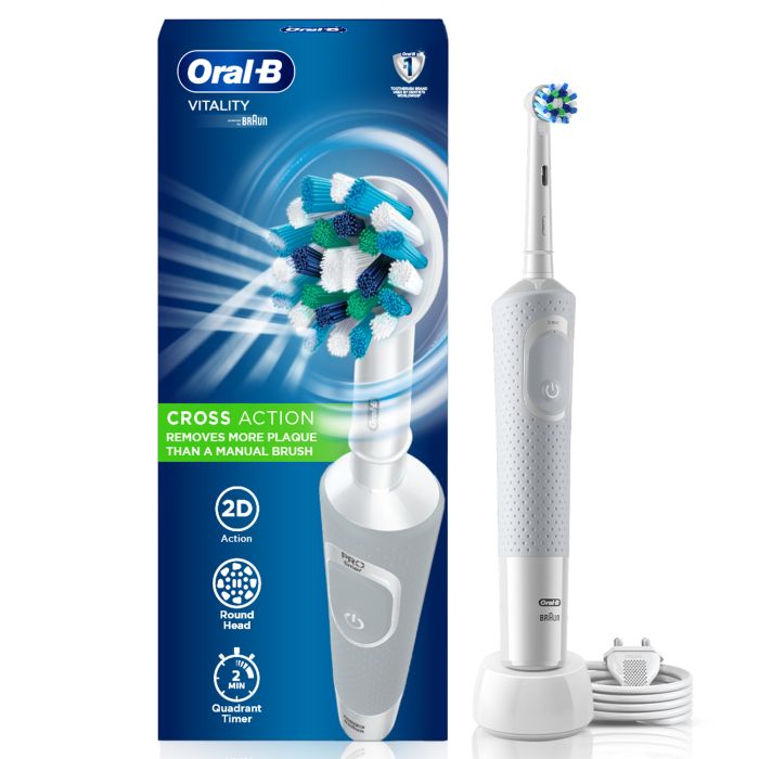 Oral-B VITALITY White and Clean Electric Rechargeable Toothbrush-White