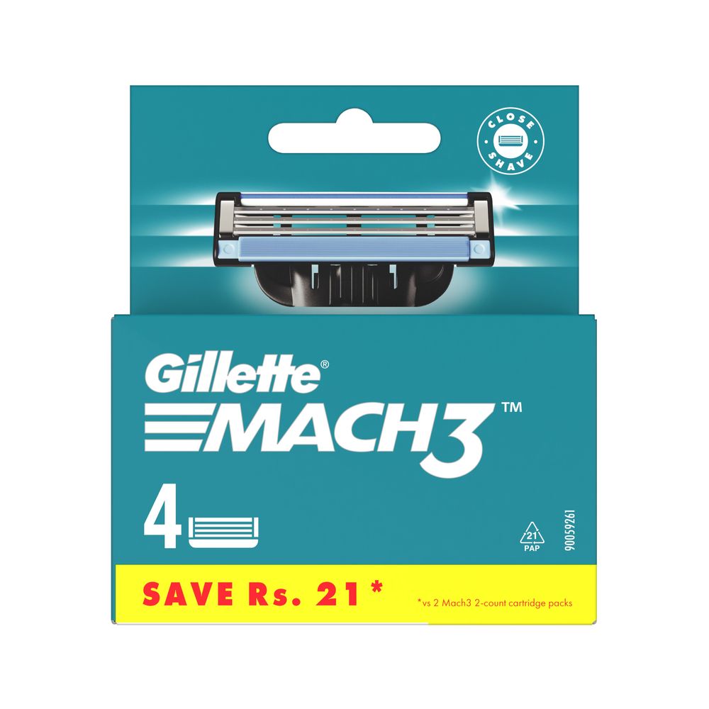 Gillette Mach3 Razor Shaving New Year Gift Pack for Men with 4 Cartridge