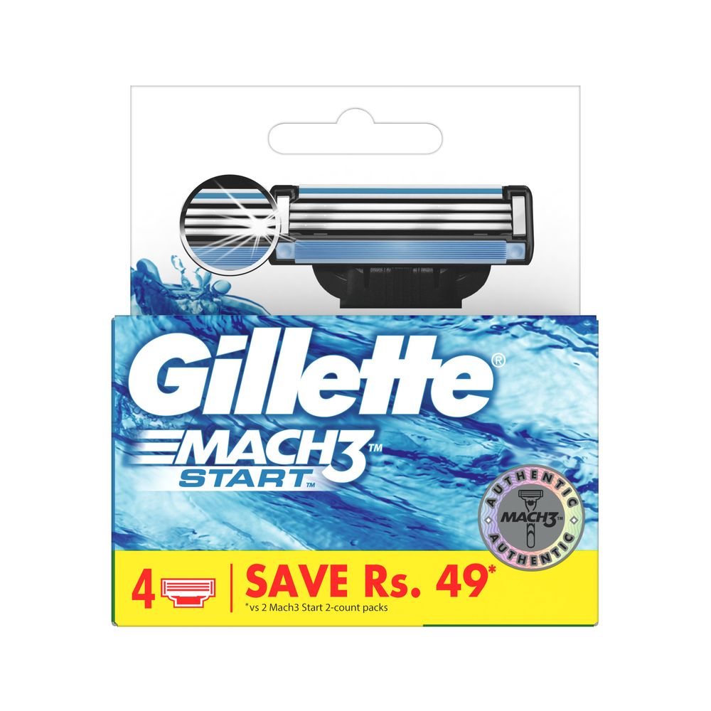 Gillette Mach3 Start Razor Shaving Christmas Gift Pack for Men with 4 Cartridge