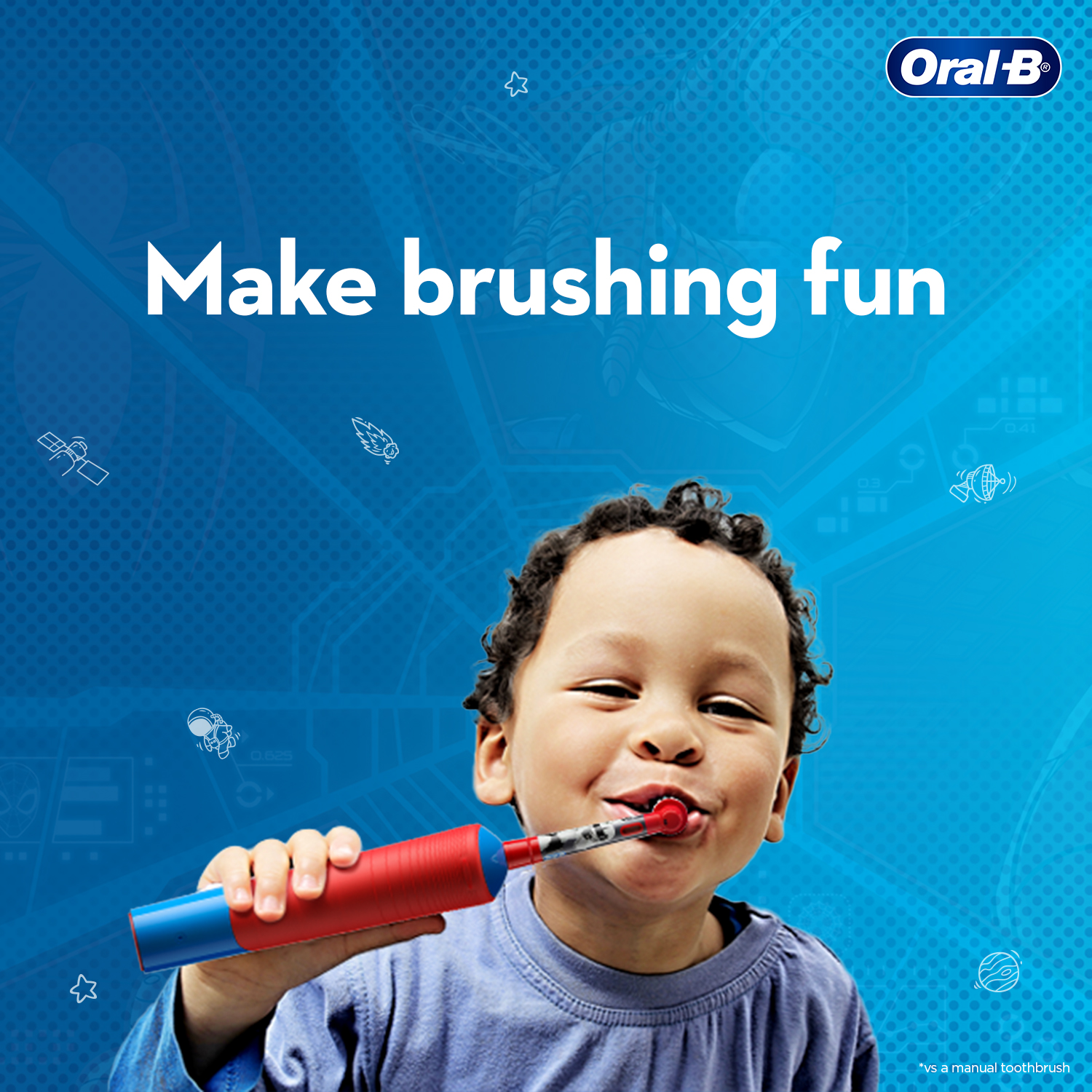 Oral B Kids Electric Rechargeable Toothbrush, Featuring Spiderman Characters Thank You Gift Pack