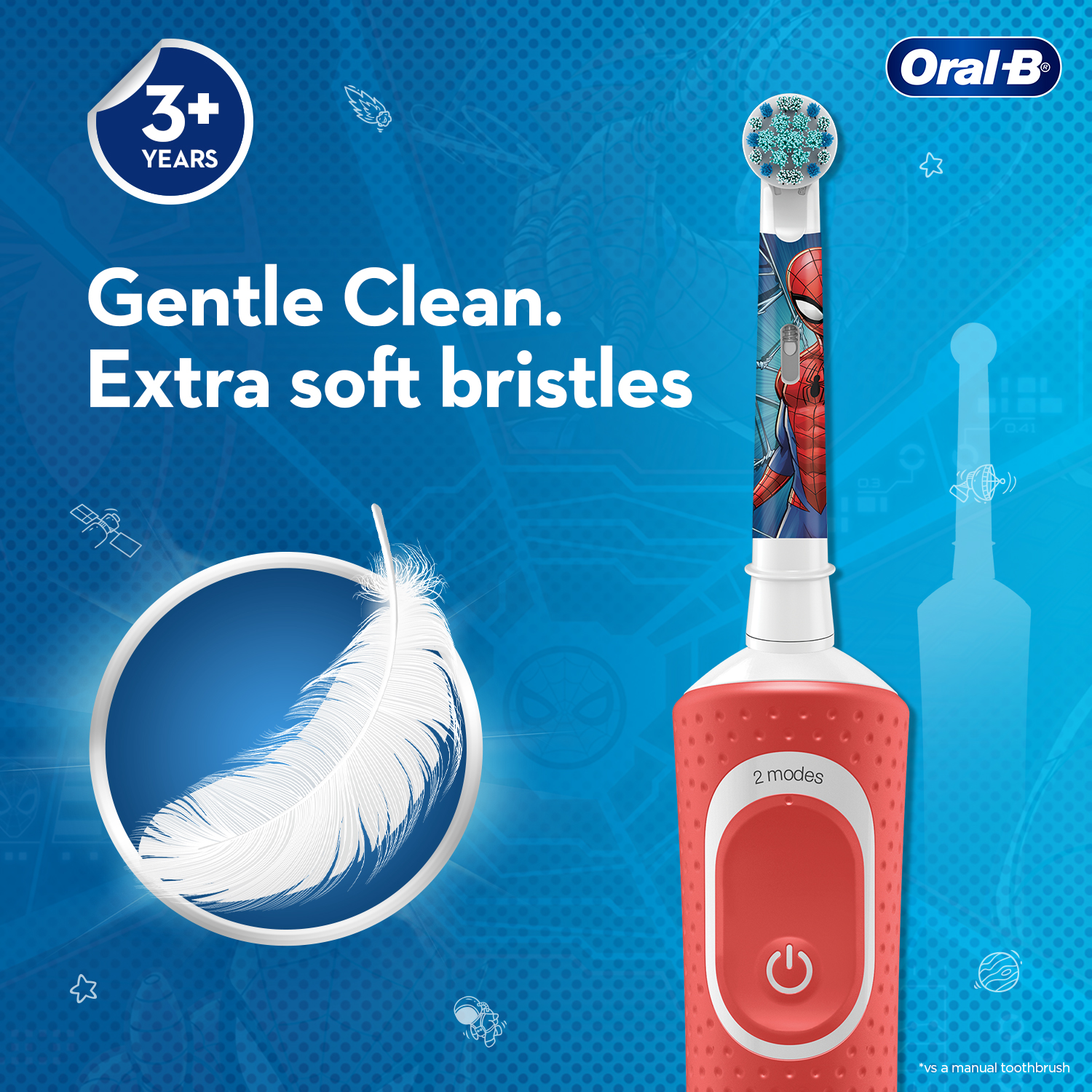 Oral B Kids Electric Rechargeable Toothbrush, Featuring Spiderman Characters Anniversary Gift Pack