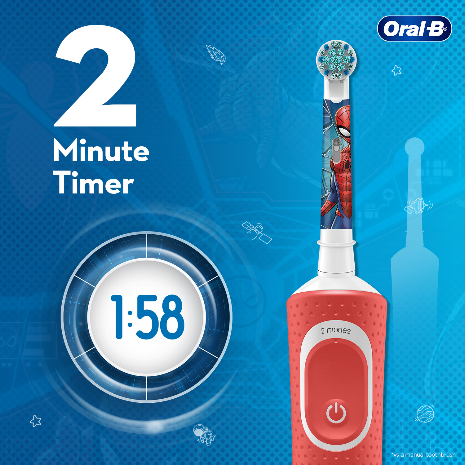 Oral B Kids Electric Rechargeable Toothbrush, Featuring Spiderman Characters Diwali Gift Pack