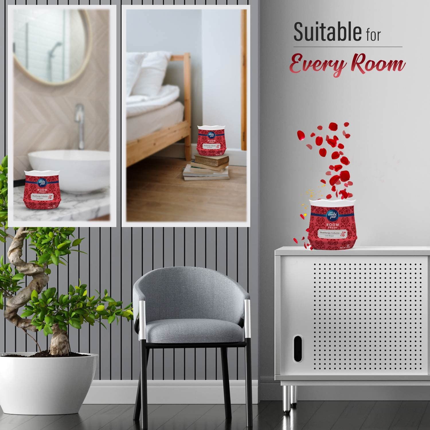 Ambi Pur MoodTherapy collection Room Fresh Gel Love’s Bouquet - Rose 180 gm