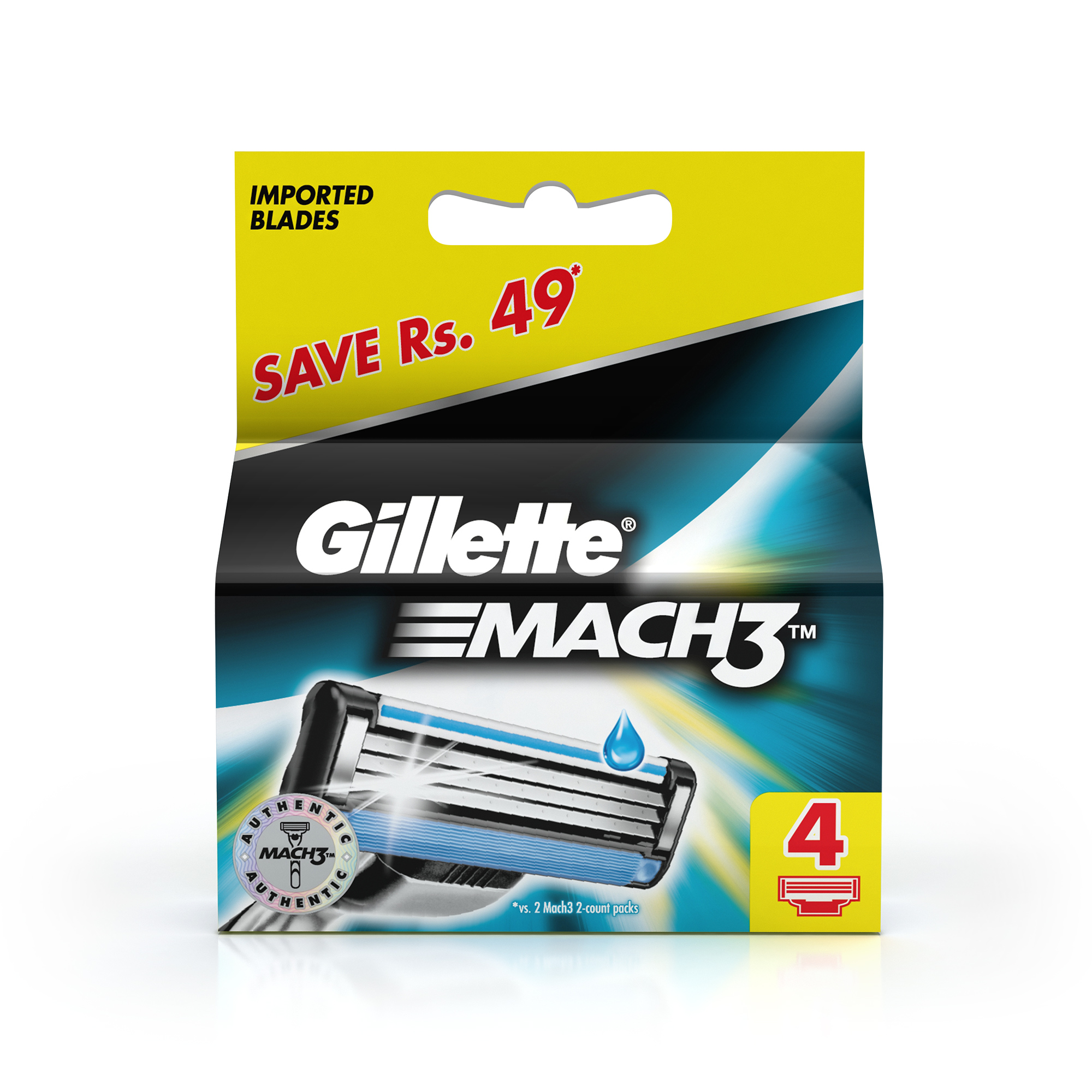 Gillette Mach 3 Manual Shaving Razor Blades (Cartridge) 4s pack