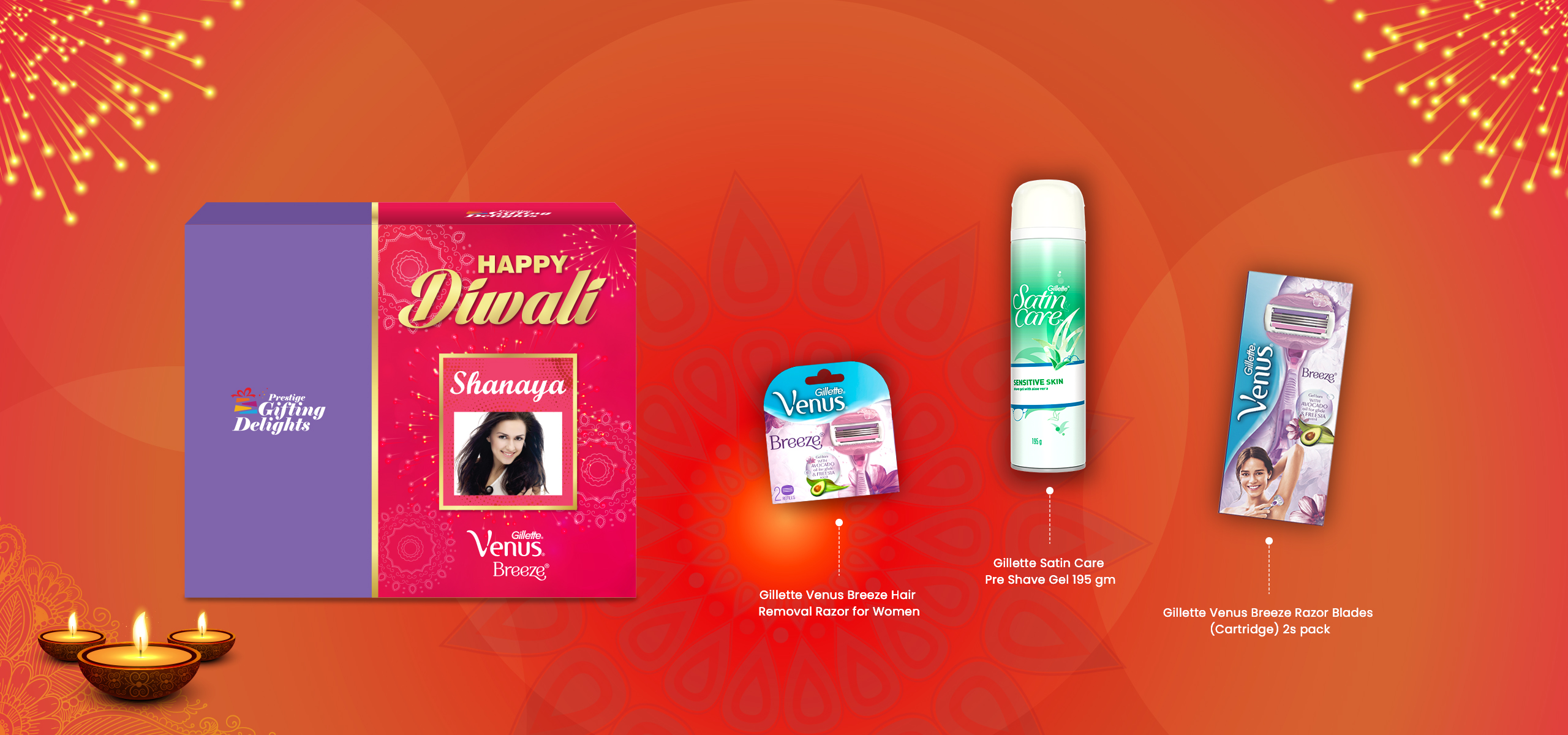 Gillette Venus Breeze Razor Shaving Diwali Gift Pack for Women