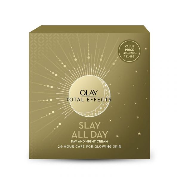 Olay Total Effects Day Cream + Olay Total Effects Night Cream – Slay All Day Pack (100gm) Diwali Gift Pack