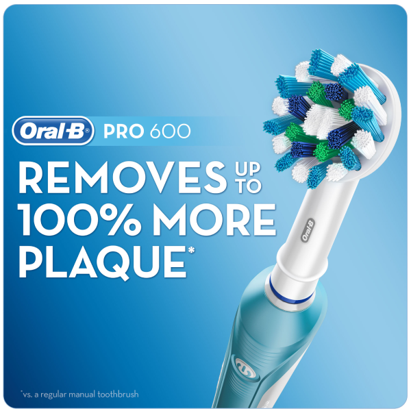 Pro 600 Electric Toothbrush with Cross Action Bristles Rechargeable