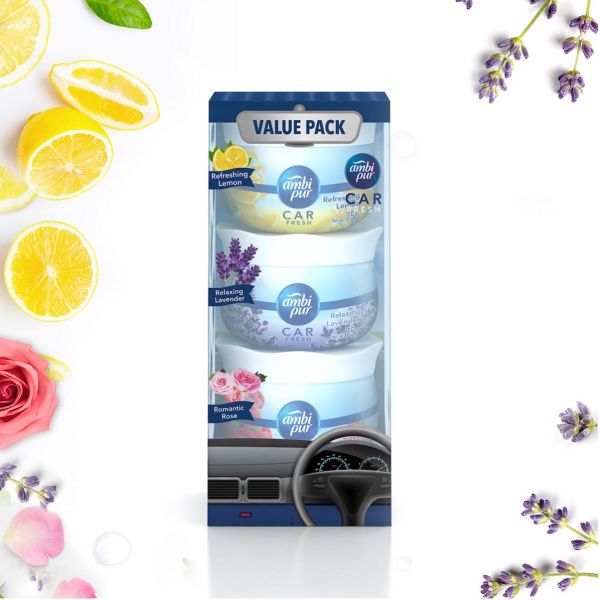 Ambi Pur Car Freshener Gel, Pack of 3s Congratulation Gift Pack